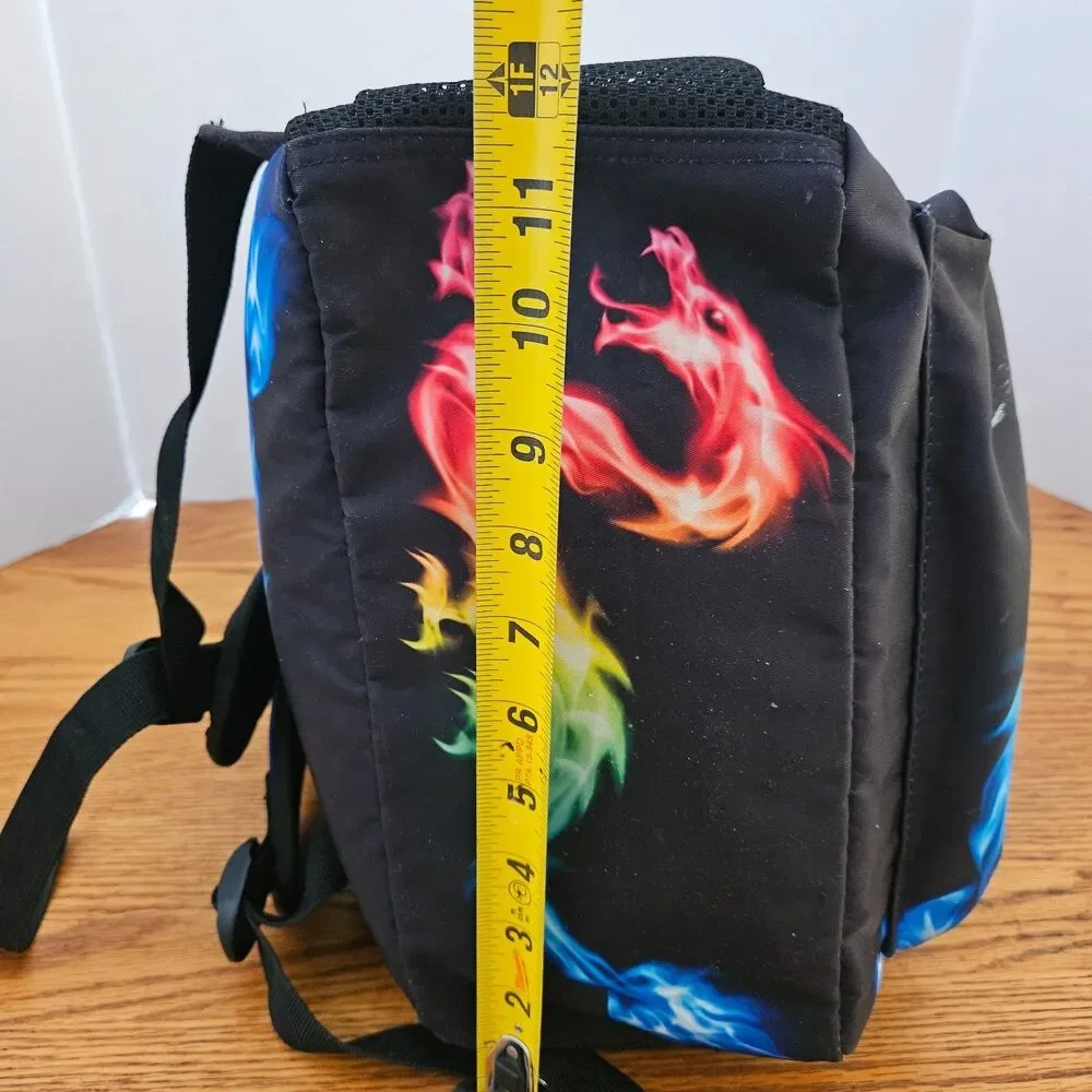 Fire Rainbow Dragon Backpack School Bookbag 15 x 11 x 6
